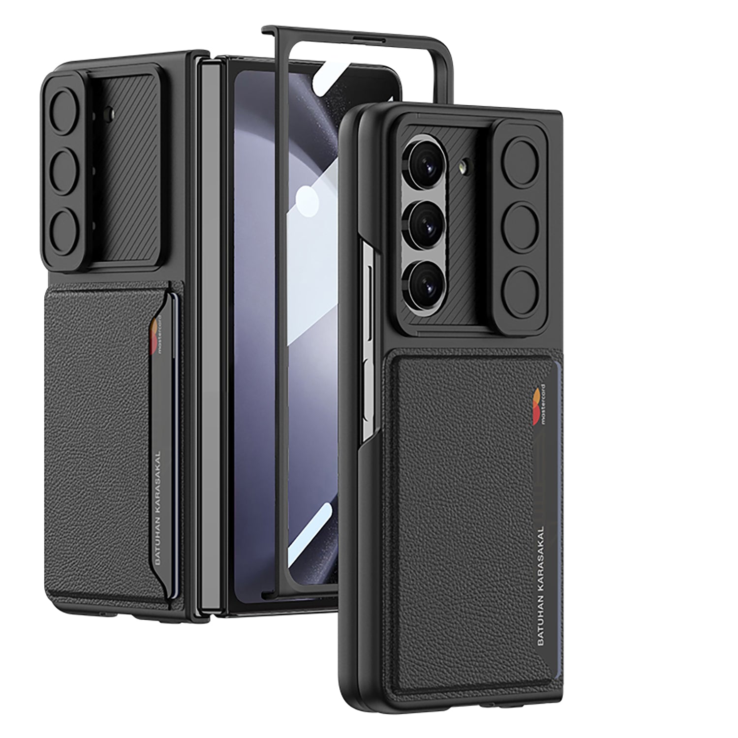Pouzdro GKK Camera Slider PC pro Samsung Galaxy Z Fold5 5G Kryt na telefon s držákem na kartu z tvrzeného skla Pouzdro GKK Camera Slider PC pro Samsung Galaxy Z Fold5 5G Kryt na telefon s držákem na kartu z tvrzeného skla